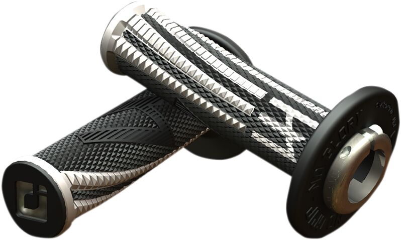 Emig Pro V2 Lock-On Grips Black / Flat / Grey For Beta RR 125 2018-2022 - 22 MM