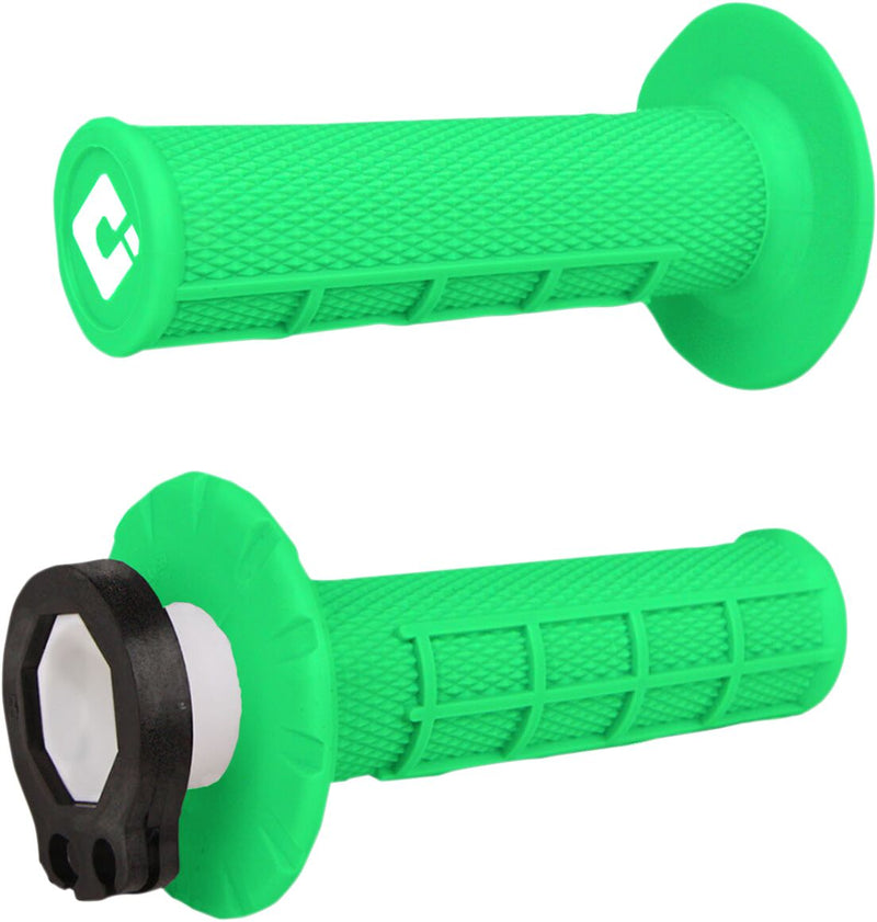 V2 Waffle Lock-On Grips Flat / Fluorescent Green For Beta RR 125 2018-2022 - 12.5 CM