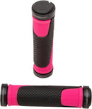 997 ATV / MTB Lock On Double Density Open End Grips Fuchsia / Black