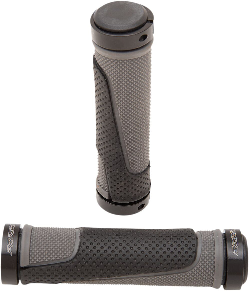 997 ATV / MTB Lock On Double Density Open End Grips Grey / Black