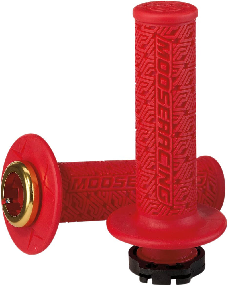 36 Series Clamp-On Grips Flat / Gold / Red For Gas Gas EC 200 2019-2020 - 11.7 CM