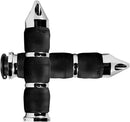 Spike Air Cushioned Grips Black / Chrome For Indian CHIEF 111 ABS 2018-2024 - 14 CM