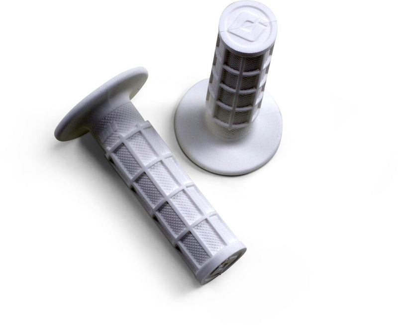 Ruffian MX Full Waffle Single-Ply Grips Flat / White - 22 MM