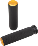 Knurled Grips Black / Gold For Harley Davidson FLD 1690 - 25.4 MM