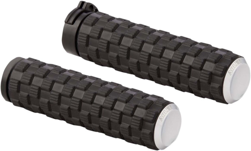 Air Trax Grips Black / Chrome For Harley Davidson FLD 1690 - 25.4 MM