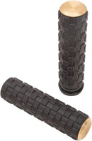 Air Trax Grips Black / Brass For Harley Davidson FLD 1690 - 25.4 MM