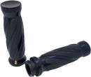 Custom Twisted Rubber Grips Black / Gloss For Harley Davidson FLDE 1750 ABS 2018-2020 - 25.4 MM
