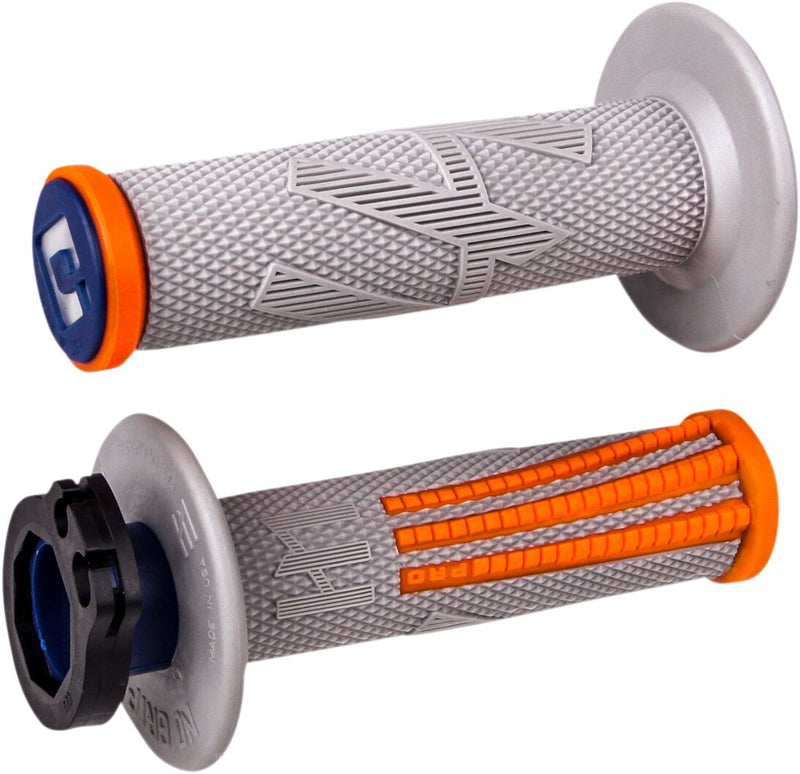 Emig Pro V2 Lock-On Grips Flat / Grey / Orange For Beta RR 125 2018-2022 - 22 MM