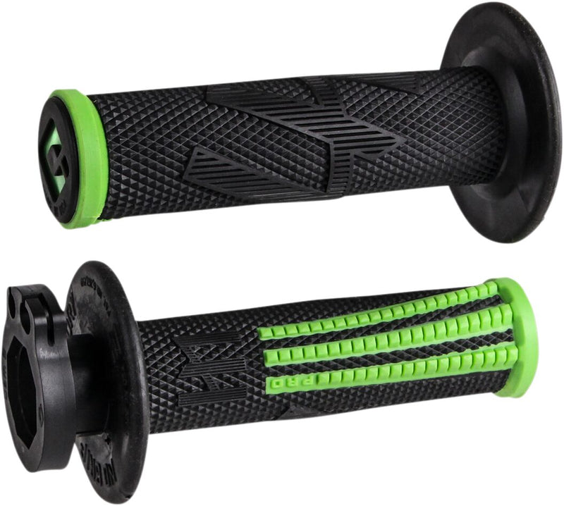 Emig Pro V2 Lock-On Grips Black / Flat / Green For Beta RR 125 2018-2022 - 22 MM