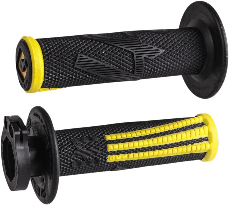 Emig Pro V2 Lock-On Grips Black / Flat / Yellow For Beta RR 125 2018-2022 - 22 MM