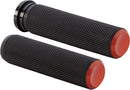 Knurled Grips Black / Orange For Harley Davidson FLD 1690 - 25.4 MM
