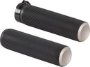 Knurled Grips Black / Titanium For Harley Davidson FL 1200 - 25.4 MM