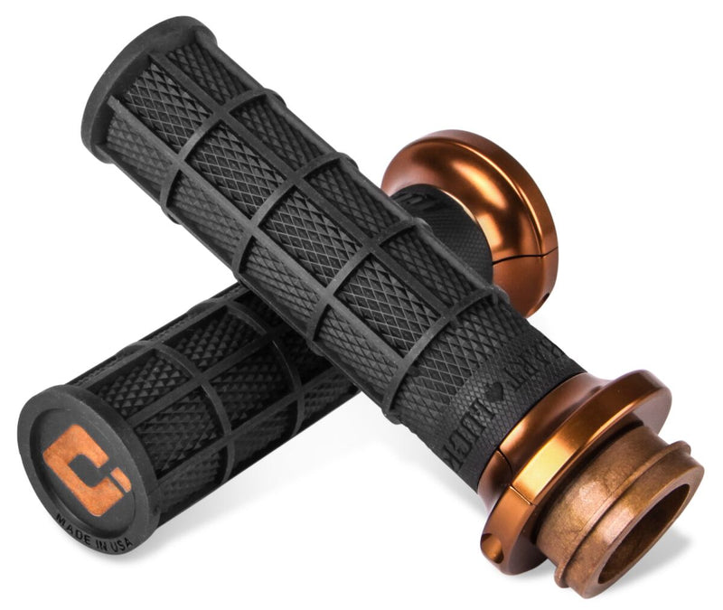 Hart-Luck Signature V-Twin Lock-On Grips Anodized / Black / Bronze For Harley Davidson FLD 1690 2012-2013 - 25.4 MM