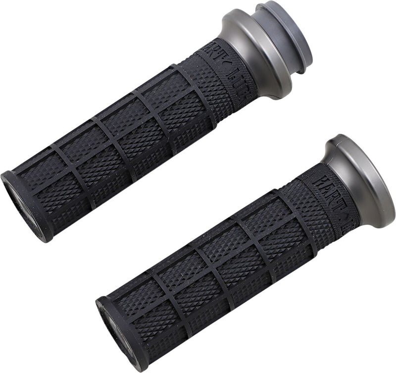 Hart-Luck Signature V-Twin Lock-On Grips Anodized / Black / Graphite For Harley Davidson FLDE 1750 ABS 2018-2020 - 25.4 MM