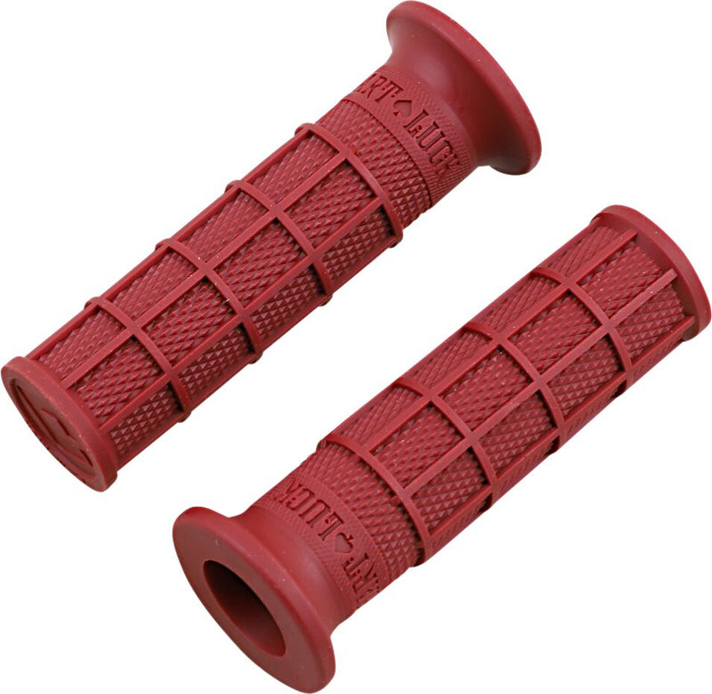 Hart-Luck Signature Full-Waffle Slip-On Grips Flat / Red - 25.4 MM