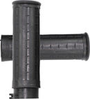 Old School Rubber Grips Black / Flat For Harley Davidson FLD 1690 2012-2013- 25.4 MM