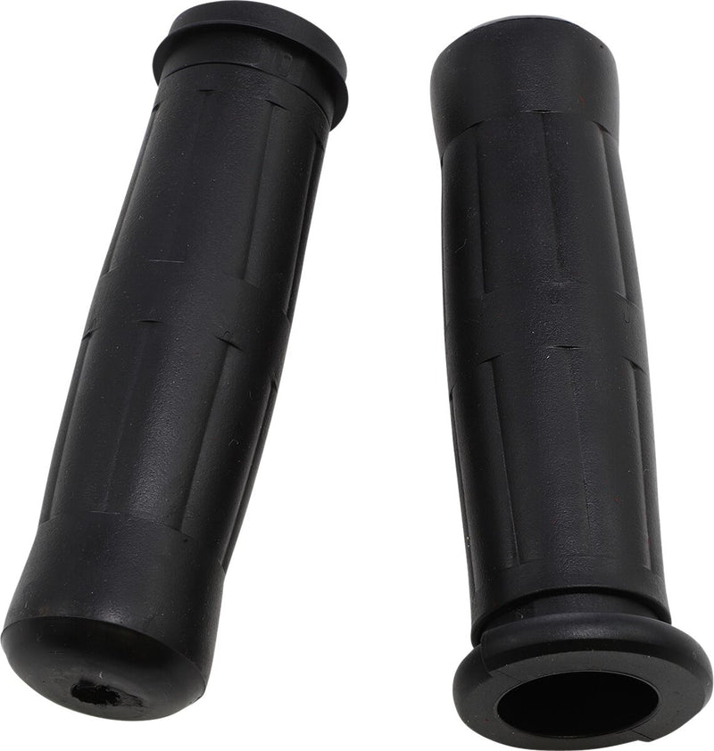 Old School Rubber Grips Black / Flat For Harley Davidson FLDE 1750 ABS 2018-20 - 25.4 MM