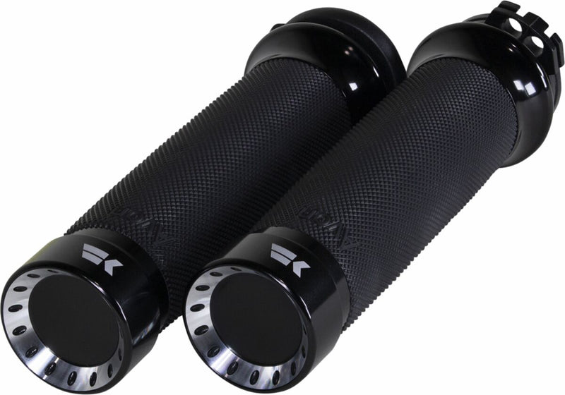 Turbine Grips Black For Harley Davidson FLD 1690 2012-2013 - 25.4 MM