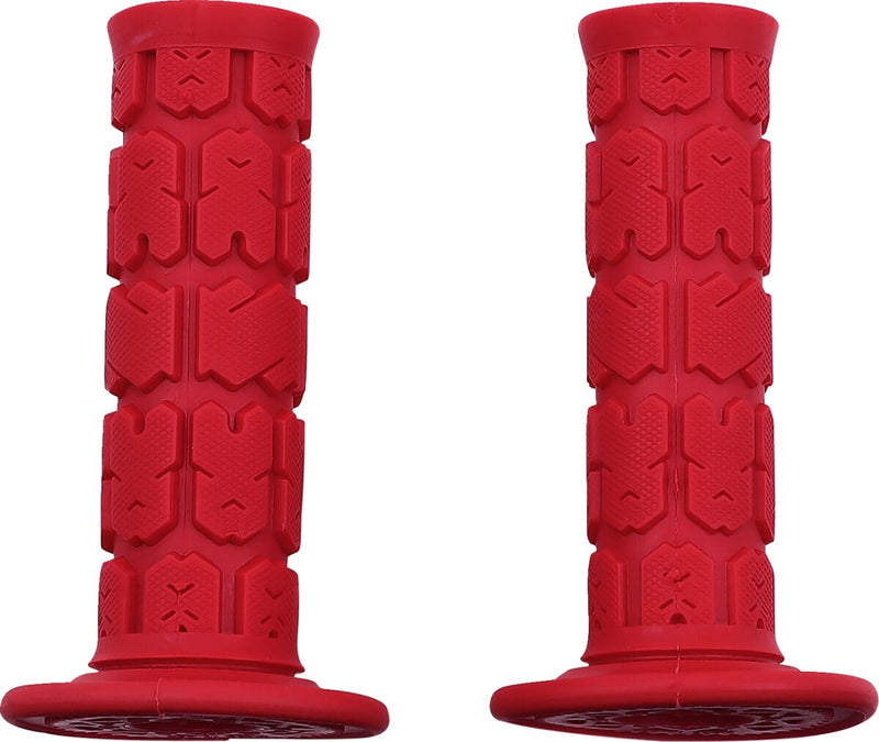 Rogue MX Single Ply Grips Flat / Red - 22 MM