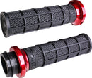 Hart-Luck Signature V-Twin Lock-On Grips Anodized / Black / Red For Harley Davidson FLD 1690 2012-2013 - 25.4 MM