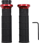 Hart-Luck Signature V-Twin Lock-On Grips Anodized / Black / Red For Harley Davidson FLDE 1750 ABS 2018-2020 - 25.4 MM