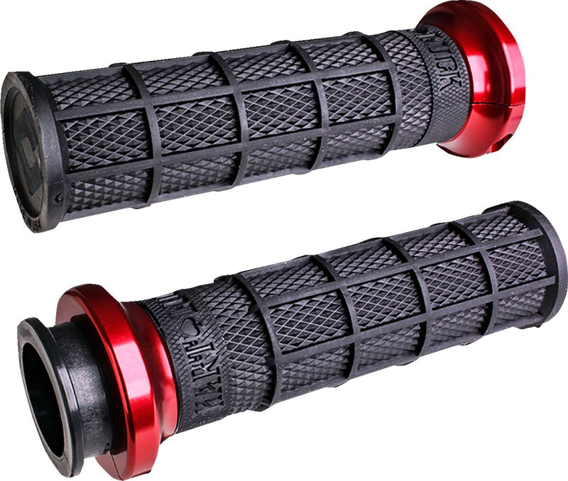 Hart-Luck Signature V-Twin Lock-On Grips for Indian Black / Red For Indian CHALLENGER 108 ABS 2020-2022 - 25.4 MM