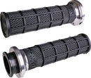 Hart-Luck Signature V-Twin Lock-On Grips for Indian Black / Silver For Indian CHALLENGER 108 ABS 2020-2022 - 25.4 MM