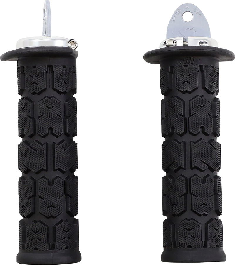 Rogue ATV/PWC Grips Black / Flat / Silver - 22 MM