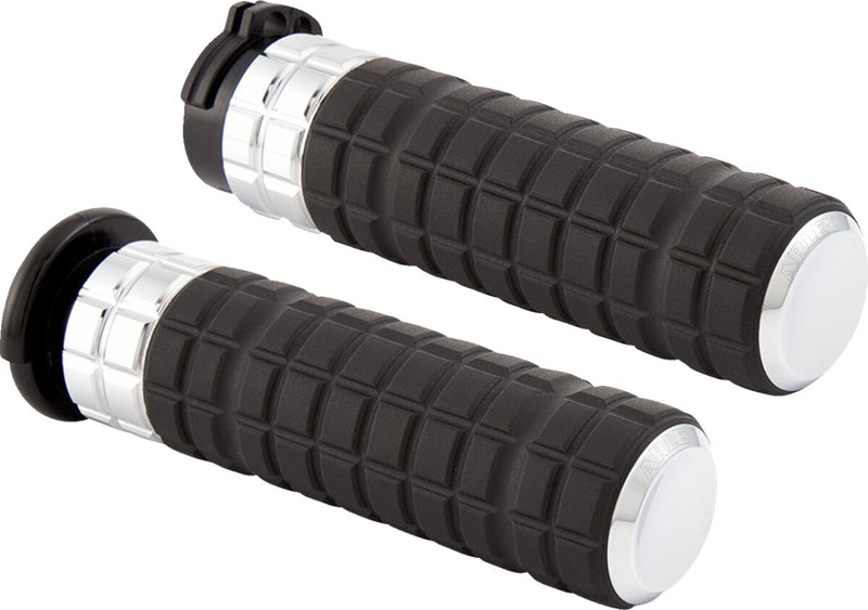 SpeedLiner Grips Black / Chrome For Harley Davidson FLD 1690 - 25.4 MM