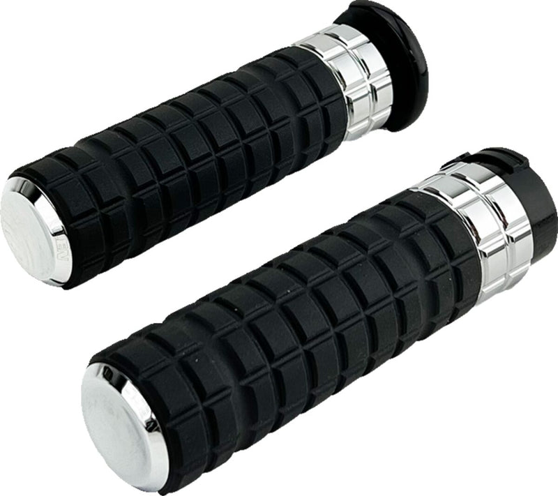 SpeedLiner Grips Black / Chrome For Harley Davidson FLDE 1750 ABS - 25.4 MM