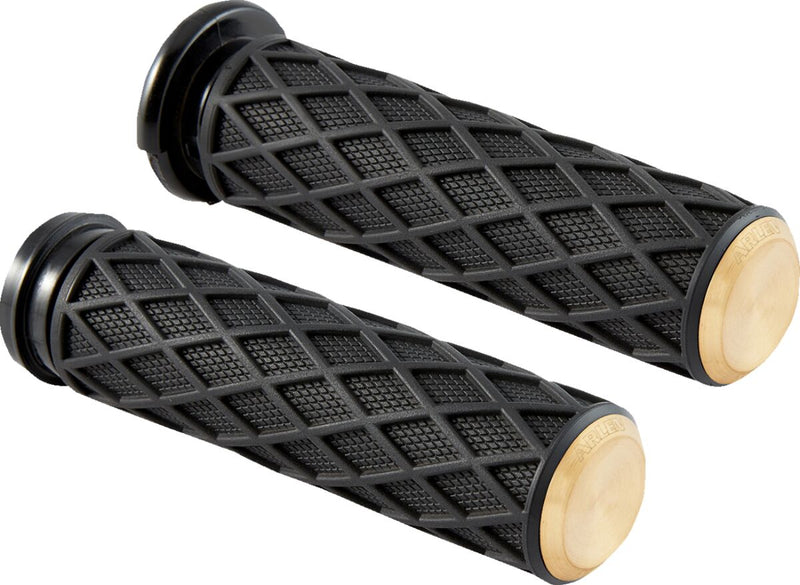 Diamond Grips Black / Brass For Harley Davidson FLDE 1750 ABS - 25.4 MM