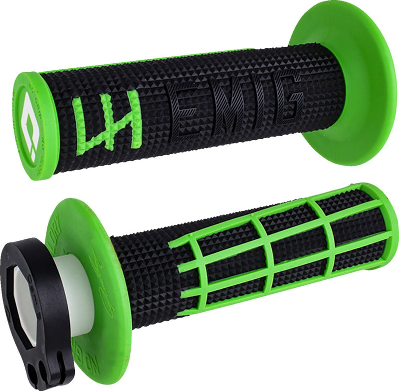 EMIG 2.0 Lock-On Grips Black / Flat / Green For Beta RR 125 2018-2022 - 22 MM