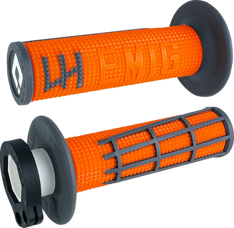 EMIG 2.0 Lock-On Grips Flat / Graphite / Orange For Beta RR 125 2018-2022 - 22 MM