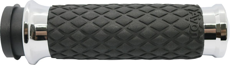 Diamond Contour Grips Black / Chrome For Harley Davidson FLDE 1750 ABS 2018-2020 - 25.4 MM