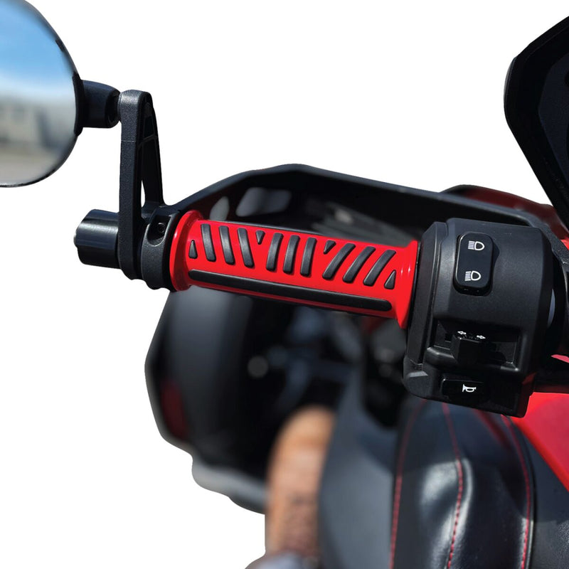 Combat Grips Black / Flat / Red For Can AM (BRP) RYKER 600 ACE 2019-2024 - 22 MM