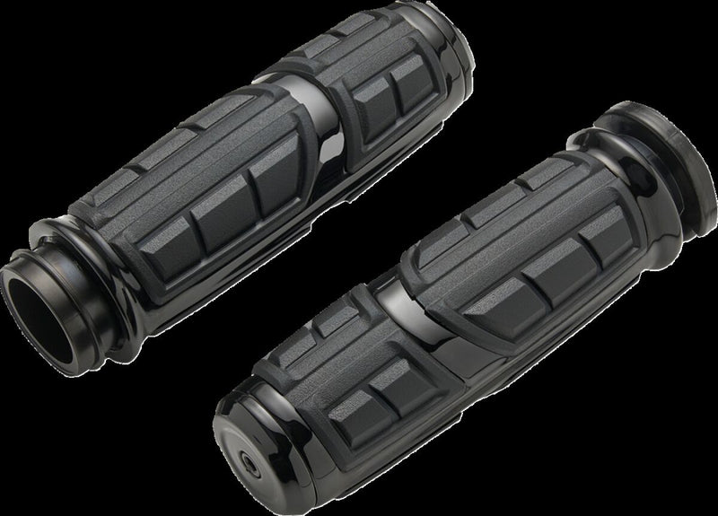 Chicane Grips Black / Gloss For Harley Davidson FLDE 1750 ABS 2018-2020 - 25.4 MM