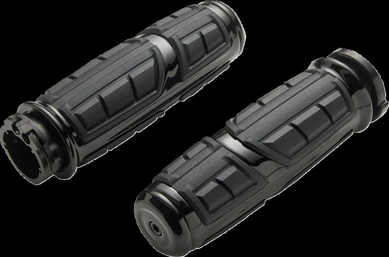 Chicane Grips Black / Gloss For Harley Davidson FLD 1690 2012-2013 - 25.4 MM