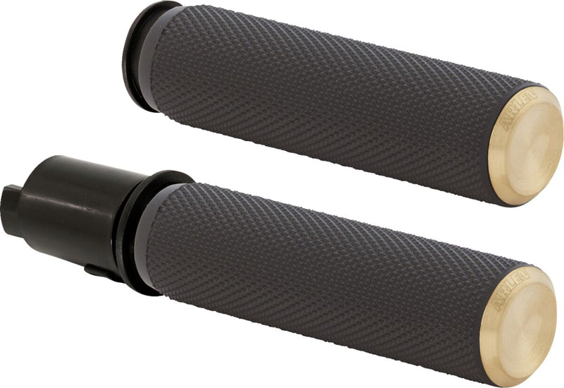 Knurled Grips Black / Brass For Harley Davidson FLHCS 1923 ABS - 25.4 MM