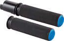 Knurled Grips Black / Blue For Harley Davidson FLHCS 1923 ABS - 25.4 MM