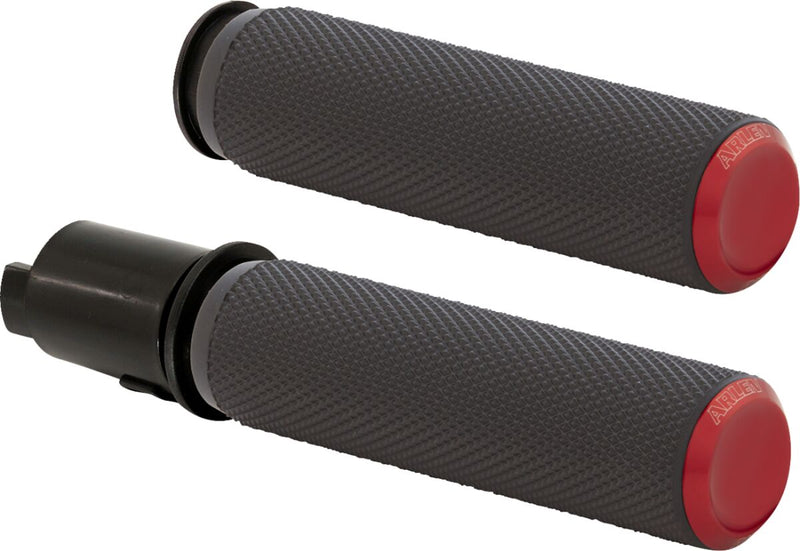 Knurled Grips Black / Red For Harley Davidson FLHCS 1923 ABS - 25.4 MM