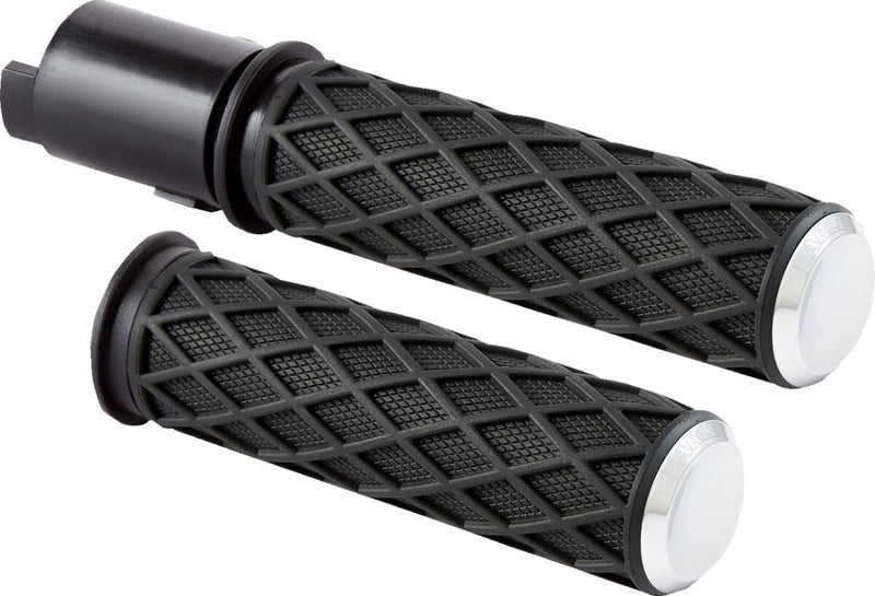 Diamond Grips Black / Chrome For Harley Davidson FLHCS 1923 ABS - 25.4 MM