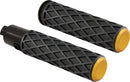 Diamond Grips Black / Gold For Harley Davidson FLHCS 1923 ABS - 25.4 MM