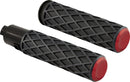 Diamond Grips Black / Red For Harley Davidson FLHCS 1923 ABS - 25.4 MM