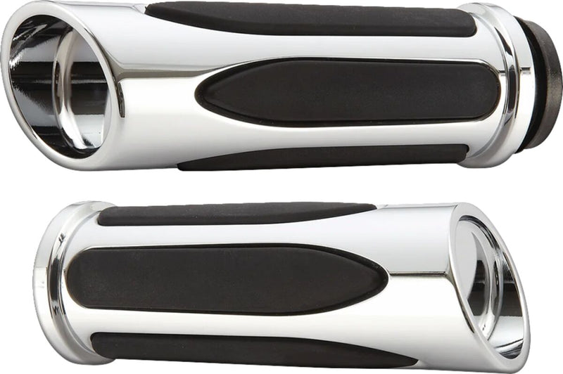 Deep Cut Comfort Series Grips Black / Chrome For Harley Davidson FLHCS 1923 ABS - 25.4 MM