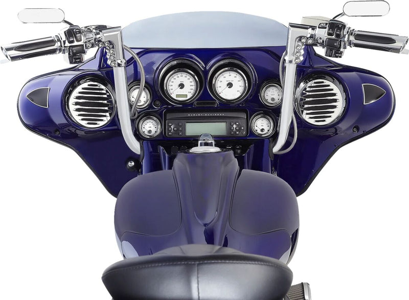 Deep Cut Comfort Series Grips Black / Chrome For Harley Davidson FLHCS 1923 ABS - 25.4 MM