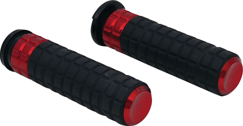 SpeedLiner Grips Black / Red For Harley Davidson FLD 1690 - 25.4 MM