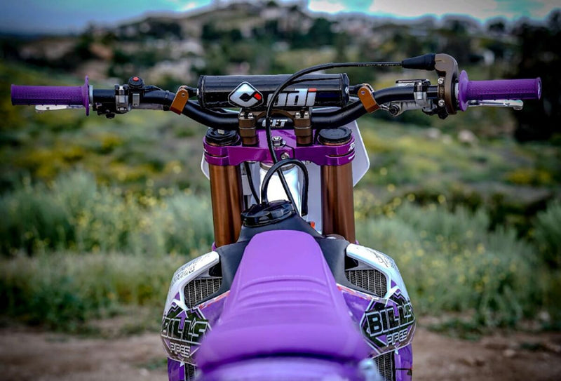 V2 Waffle Lock-On Grips Flat / Purple For Beta RR 125 2018-2022 - 22 MM