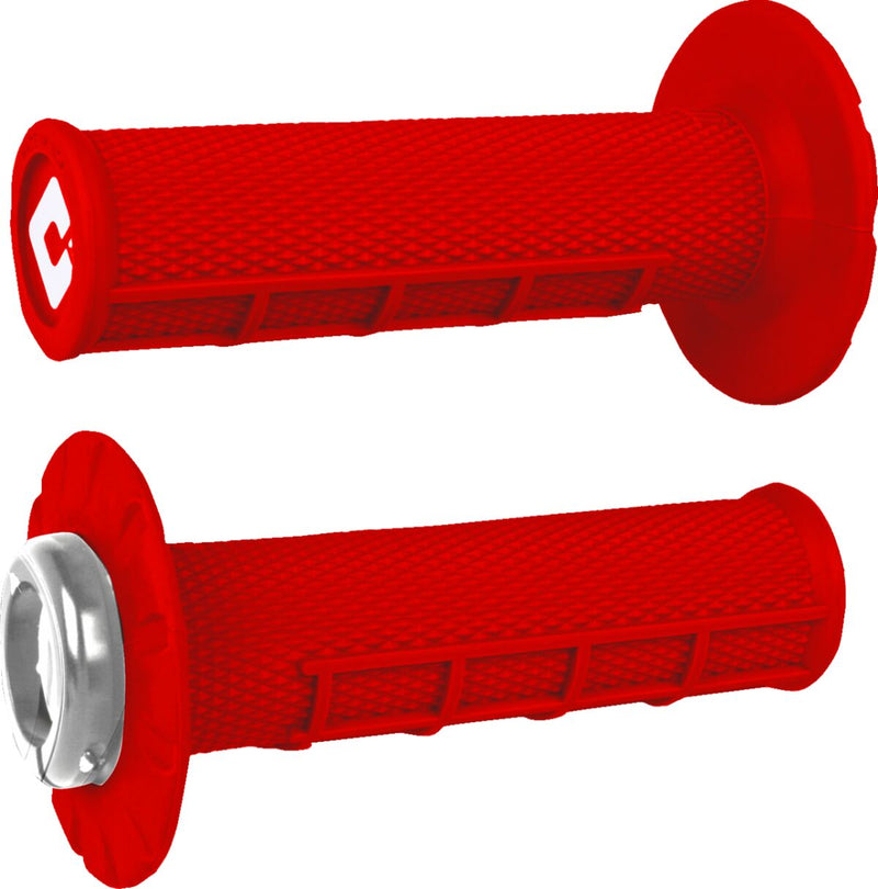 Half Waffle v2.1 Lock-On Grips Red / Silver - 12.5 CM