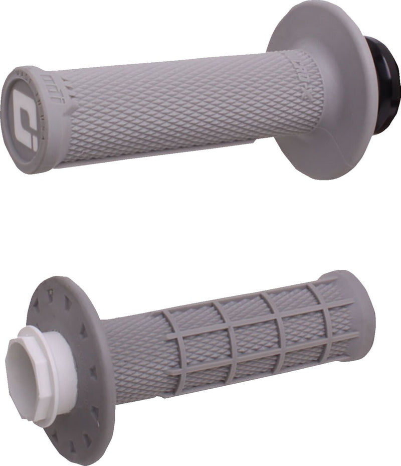Micro-X Half-Waffle v2 Lock-On Grips Flat / Grey / Silver For Cobra Moto CX 50 FWE 2016-2020 - 22 MM