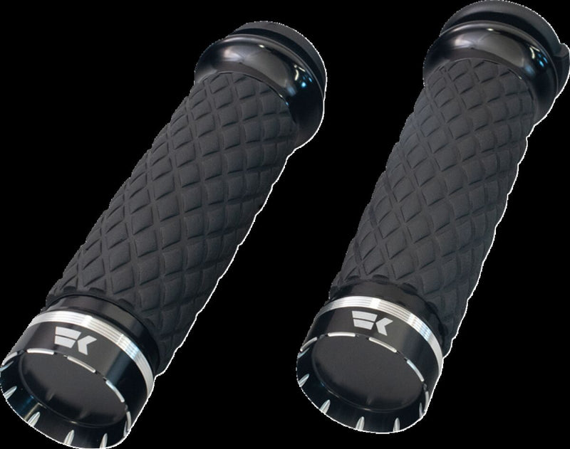 Tracer Grips Black For Harley Davidson FLDE 1750 ABS 2018-2020 - 25.4 MM